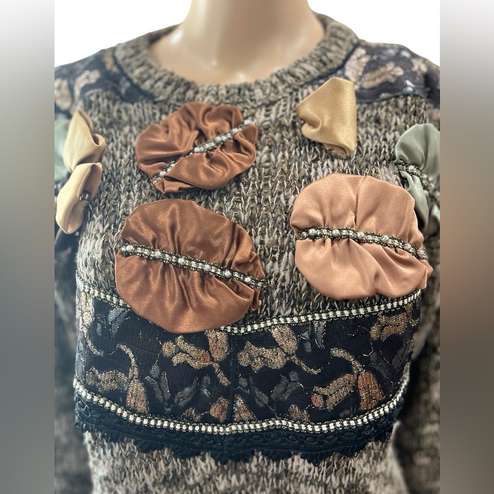 Bonnie & Bill by Holly Dolly Parton Vintage chunky sparkly vintage Sweater-S - Picture 5 of 11